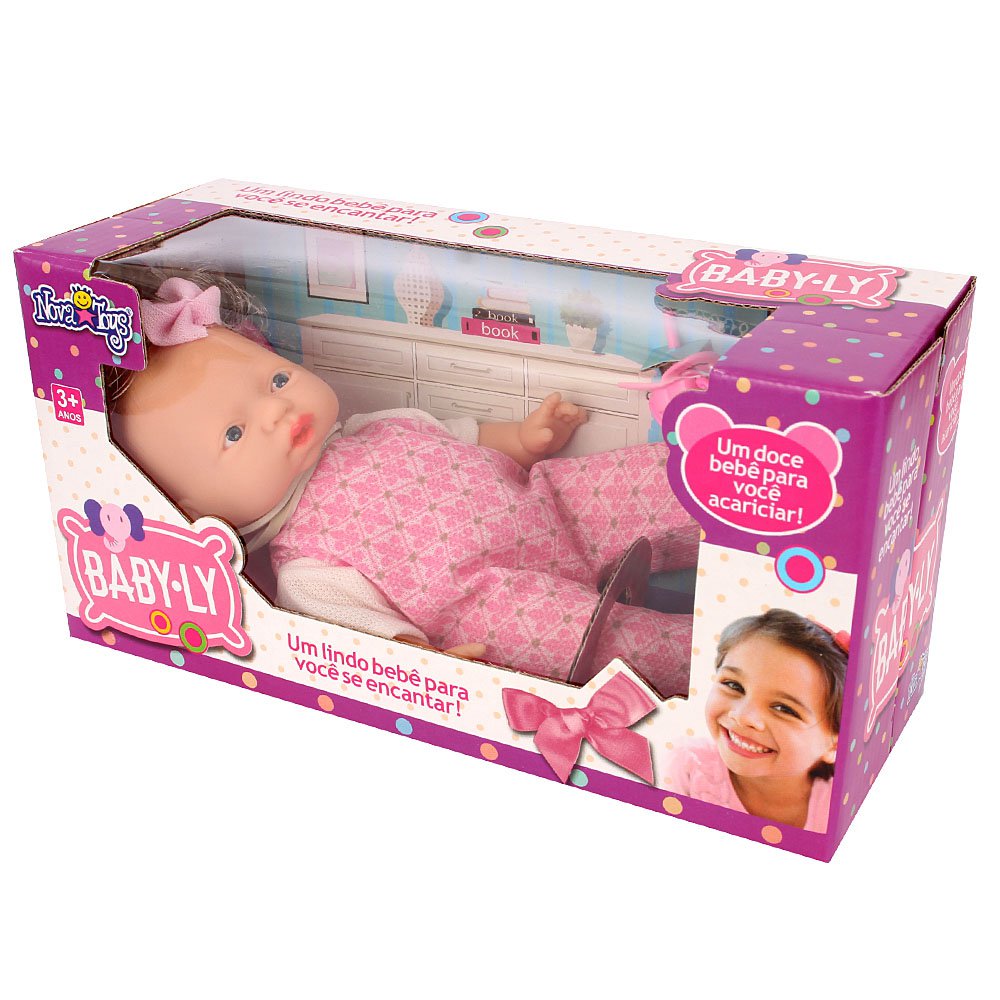 Boneca Infantil Baby-Ly Com Pijama E Chupeta