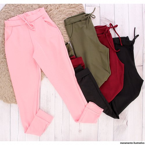 Cal a Jogger Feminina De Malha Cores Lisas