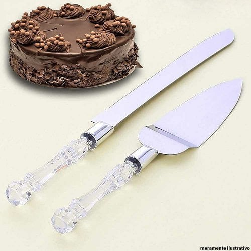 Conjunto De Corte Para Bolo 2 Peças Em Inox