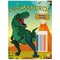 Livro Infantil Dinossauro Atividades + 6 Lápis De Cor