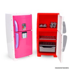 Geladeira Mini Freezer Brinquedo Infantil Colorida BS Toys
