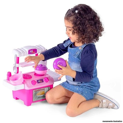 Cozinha Fogão Mini Cooker Solapa Com 14 Acessórios Brinquedo