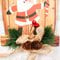 Placa Decorativa Natal Pendurar Laço E Pinhas 26 cm