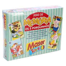 Jogo Memória Infantil Os 3 Porquinhos 24 Cartas Maser Toys