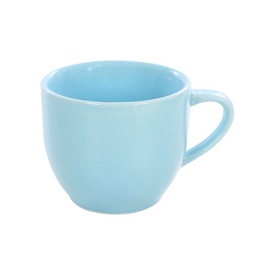 Xícara Porcelana De Chá Lisa Azul 170 Ml No Atacado