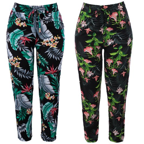 Calça feminina estampa floral top