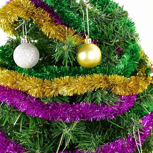 Enfeite Festão Metalizado Dourado Para Árvore Natal 2 Metros - Feira da  Madrugada SP
