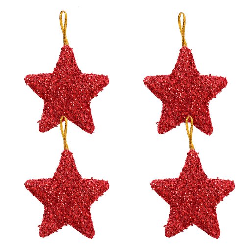 Kit 4 Pendentes Estrela Natal Colorida Brilhante Feltro 6 Cm - Feira da  Madrugada SP