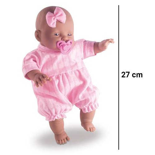 Boneca Bebê 27 Cm KiFofa Negra Com Mamadeira Nova Toys Infantil