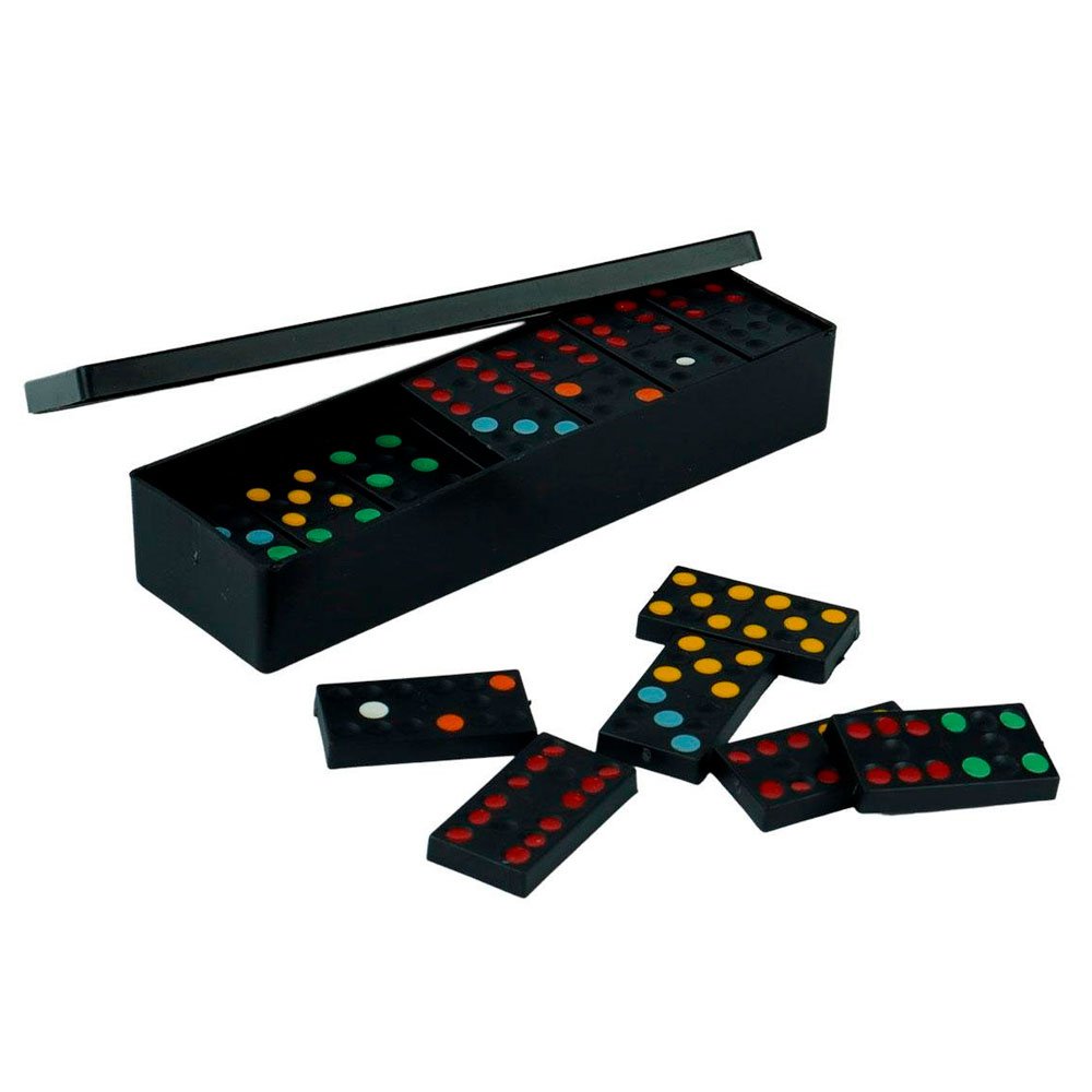 Jogo Domino Profissional Colorido 28 Peças Com Estojo Metal