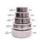 Conjunto 5 Potes Redondo Aço Inox 200ml à 1300ml
