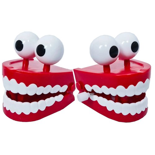 Brinquedo Boca Dentes Dentadura A Corda Colorida Wellkids