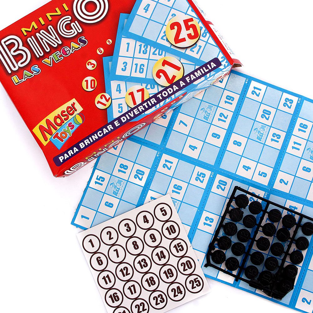 Mini Jogo Bingo Las Vegas Com 10 Cartelas Maser Toys Feira da