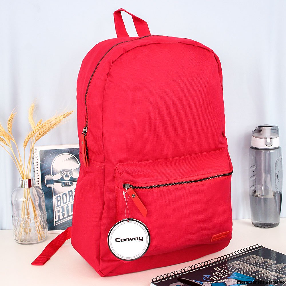 Mochila Juvenil Universitária Casual Unissex C/ Bolso Convoy Feira da