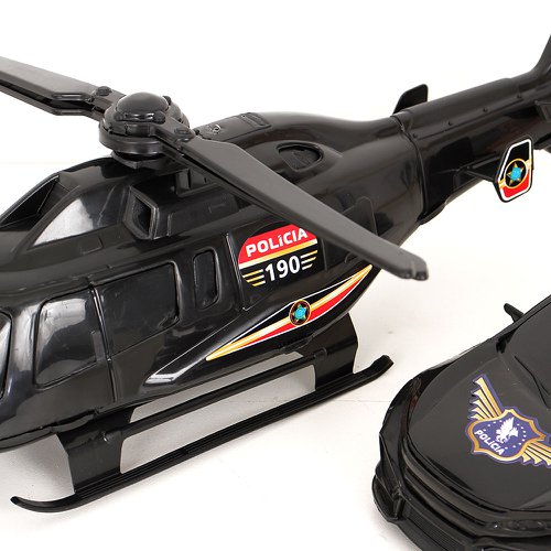 Carro de Brinquedo Carreta Didática com Helicóptero Poliplac - Up Brinquedos