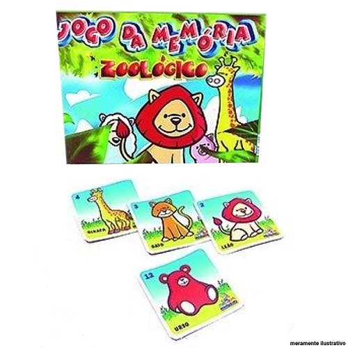 Jogo Memória Infantil Zoológico C/ 24 Cartas Maser Toys