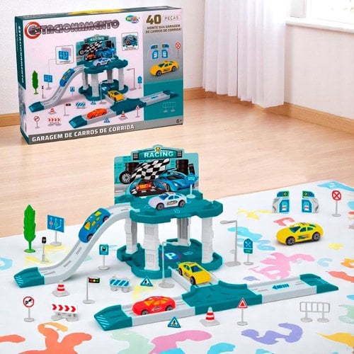 Estacionamento Pista De Carros Racing 40 Peças Infantil
