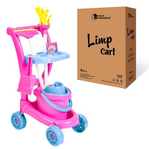 Carrinho Limpeza Completo Com 6 Peças Brinquedo