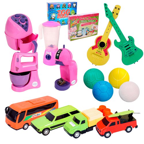 Kit Brinquedos Meninos E Meninas com 16 peças No Atacado