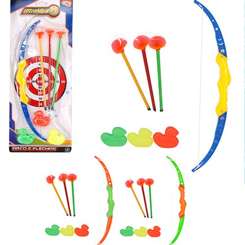 Brinquedo Arco Flecha C/ Ventosas + 3 Patos E Alvo Wellkids