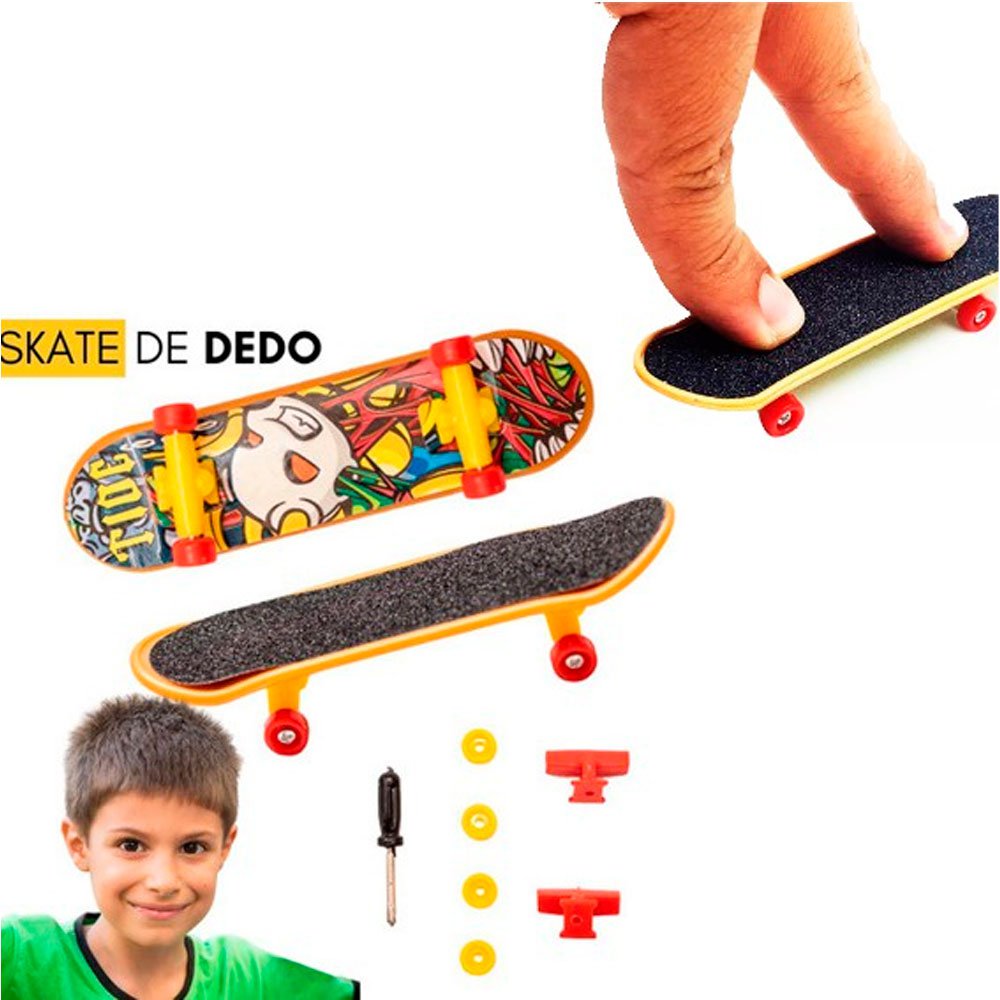 Kit 2 Mini Skate De Dedo Infantil Com Acessório Criança