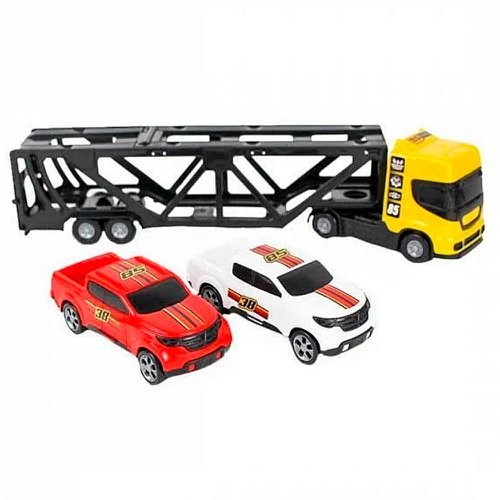 Mini Caminhão Cegonheiro Infantil Com Dois Carrinhos Bs Toys