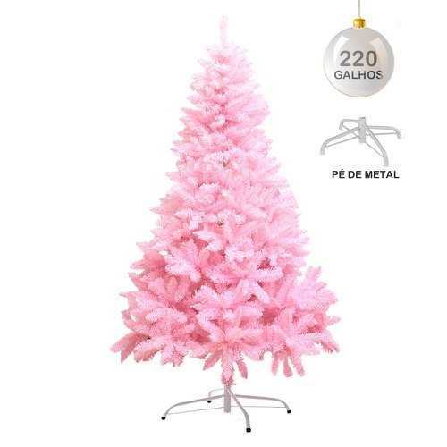Árvore De Natal Pinheiro Rosa Com 220 Galhos 1,2 Metros - Compre Agora -  Feira da Madrugada SP