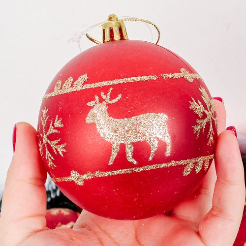 Bolas de Natal com desenhos de natal e glitters - Retrosaria