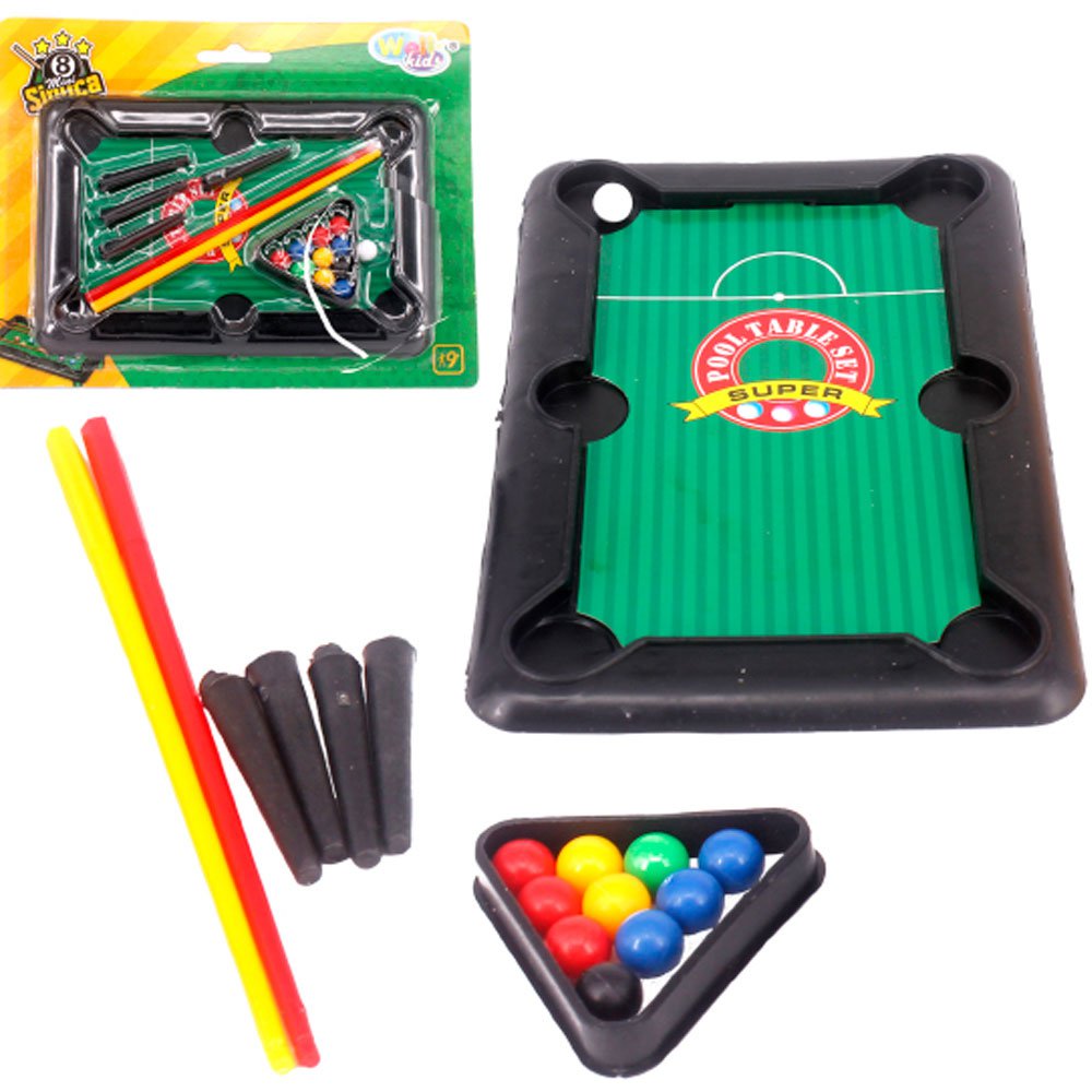 Brinquedo Mini Bilhar Mesa de Sinuca Infantil Completa : :  Esporte