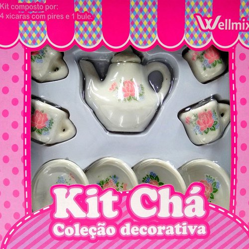 Kit Cozinha Infantil Jogo De Chá Brinquedo C/ Xícara + Bule Cor
