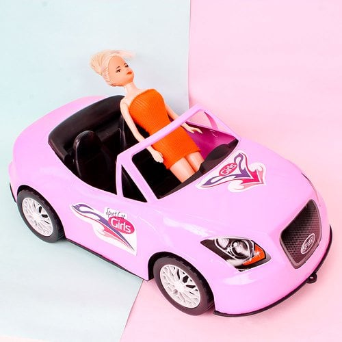 Girls cheap barbie car