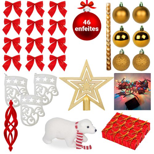 Kit 46 Enfeites De Natal Para Árvore No Atacado - Feira Da Madrugada SP Kit 46 Enfeites De Natal Para Árvore No Atacado - Feira Da Madrugada SP