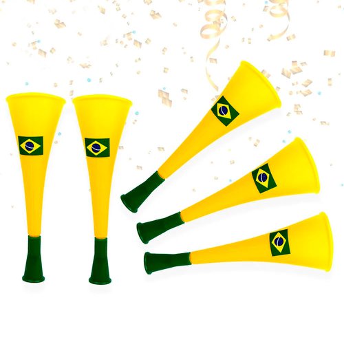 Kit 5 a 10 Cornetas Buzina Vuvuzela Brasil Copa Mundo Brasileira