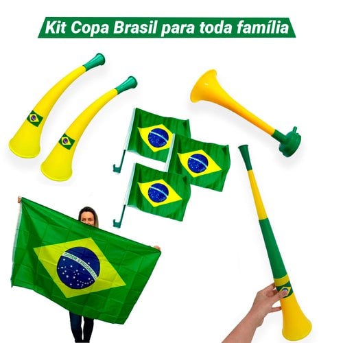 Kit Torcedor Do Brasil Copa Do Mundo C/ 9 Peças