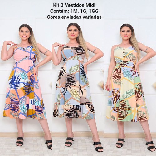 Vestido midi cheap para revenda