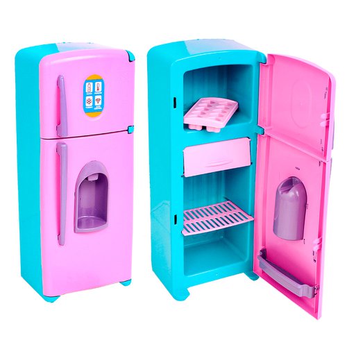Geladeira Duplex de brinquedo Rosa Infantil Zuca Toys