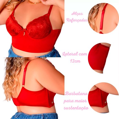 Kit 2 Sutiã Reforçado Atacado Soutien Plus Size Bojo 46 A 52