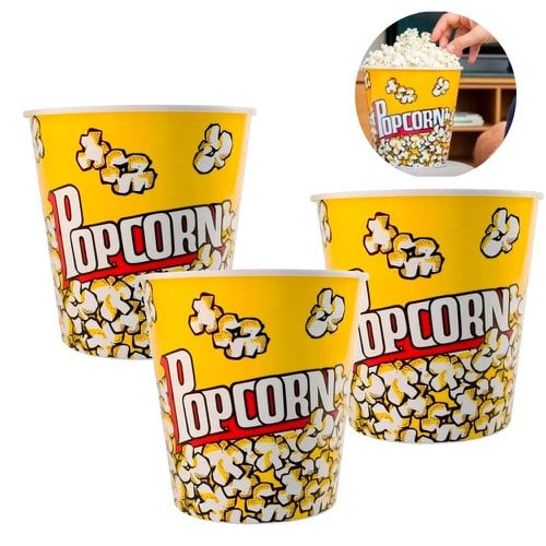 Pote Balde De Pipoca Popcorn Plástico 1 Litro
