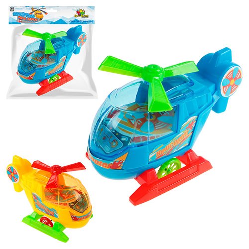 Helicóptero Infantil De Plástico A Corda Colorido 15 Cm