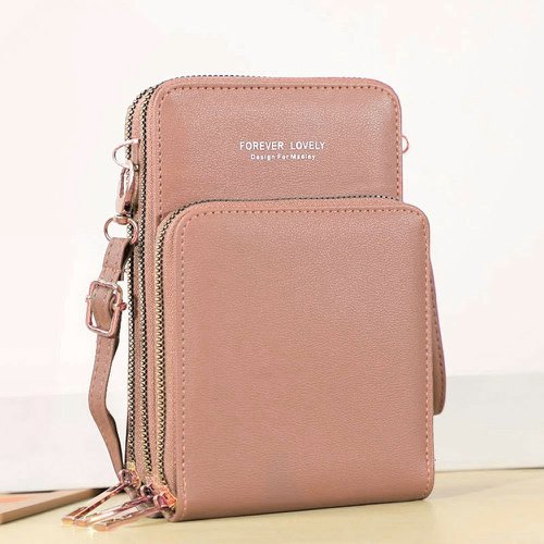 Bolsa Feminina Transversal Com 3 Divisórias Porta Celular