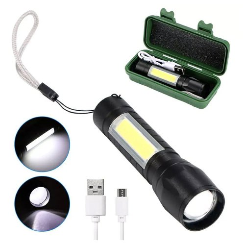 Mini Lanterna Tática Com Led E Zoom Recarregável Atacado