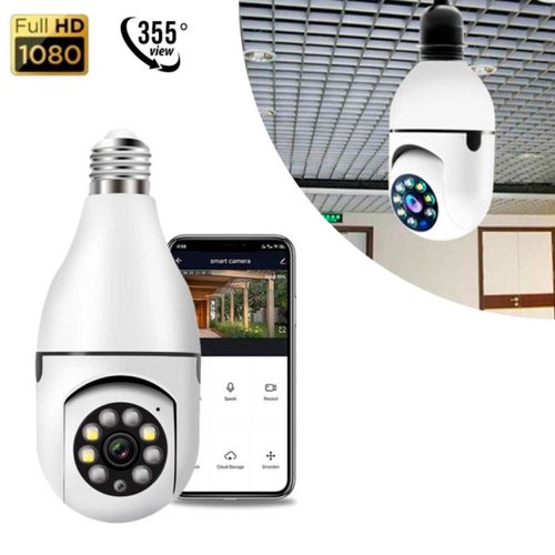 Câmera De Segurança Lampada Inteligente Panorâmica 360° Wifi