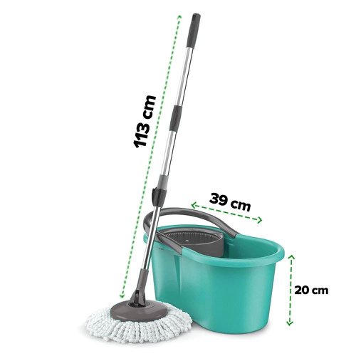 Mop Spin 180° Esfregão Giratório Limpeza Multiuso Balde 8L
