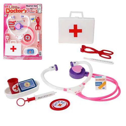 Kit Médica Doutora De Brinquedo Infantil Com 9 Peças Little Doctors