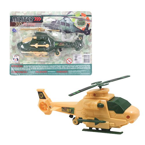 Helicóptero Militar De Brinquedo 17 Cm À Fricção Infantil