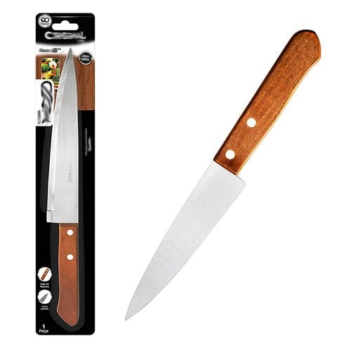 Faca De Chefe Profissional 8" Aço Inox Com Cabo De Madeira