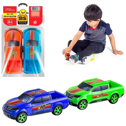 Kit 2 Carrinho Pick-up De Brinquedo Infantil Na Solapa BS Toys