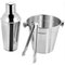 Kit Bar Coqueteleira Drink Em Aço Inox 3 Peças Com Balde