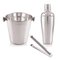 Kit Bar Coqueteleira Drink Em Aço Inox 3 Peças Com Balde