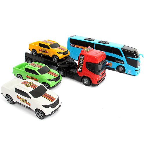 Kit Coleção Carrinhos 25 Peças Caminhões e Carretas Brinquedo